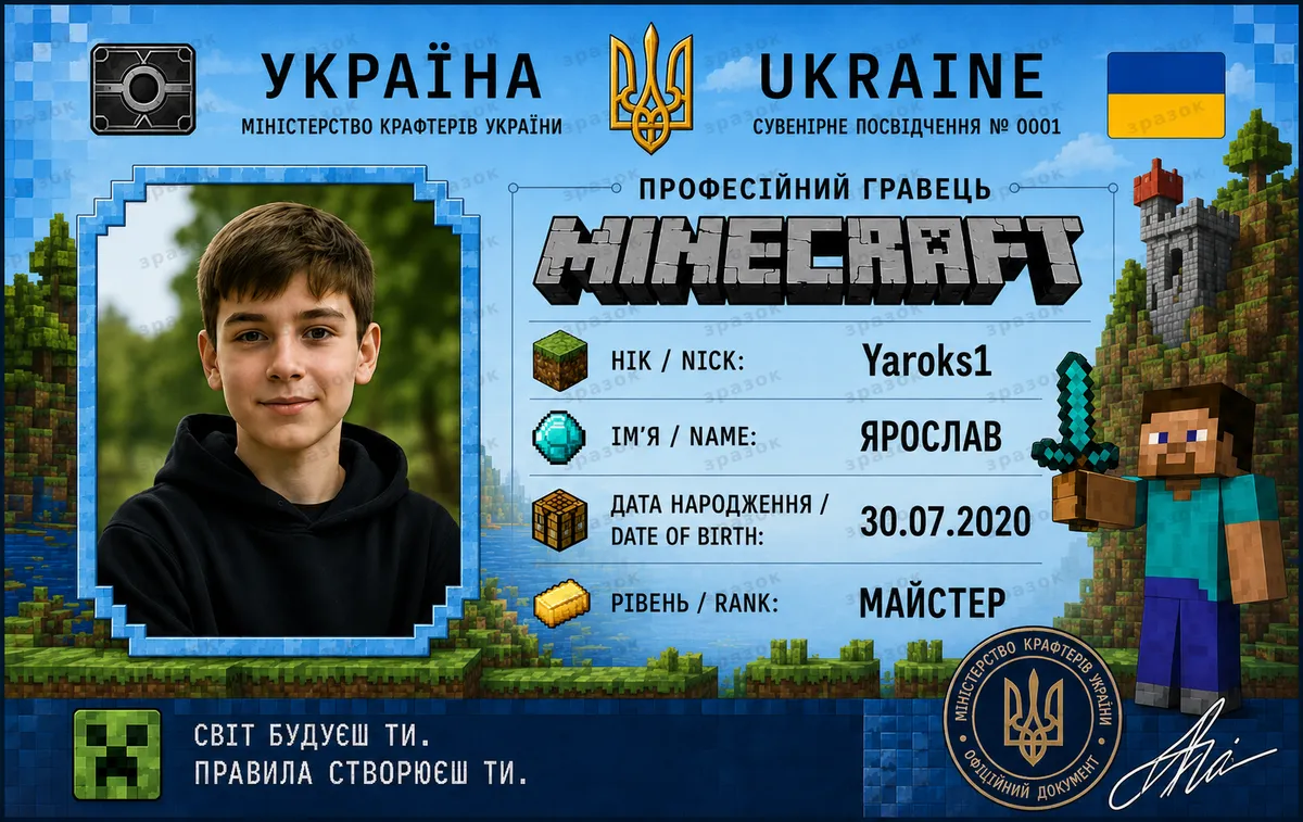 Minecraft Blue Gamer ID